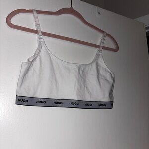 HUGO White Bralette with Black Trim